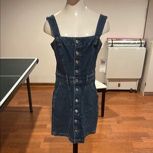 PAIGE Blue Sleeveless Sheath Mini Dress